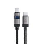 Acefast C15-04 USB-C - USB-C-Kabel mit Display 480Mb/s 66W 1,2m - Schwarz