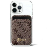 Original Handyhülle IPHONE Z MAGSAFE Guess Wallet Card Slot Stand MagSafe 4G Classic Logo (GUWMSHG4SHW) braun