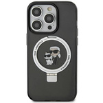 Original Handyhülle IPHONE 11 / XR Karl Lagerfeld Hardcase Ring Stand Karl&Choupettte MagSafe (KLHMN61HMRSKCK) schwarz