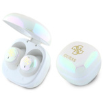 Guess 4G Printed Logo - Słuchawki Bluetooth TWS + etui ładujące (biały)