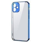 Joyroom New Beauty Series ultra cienkie przezroczyste etui z metaliczną ramką do iPhone 12 Pro niebieski (JR-BP743)