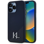 Original Handyhülle IPHONE 15 PRO Karl Lagerfeld Hardcase Silicone Shadow Metal Initial MagSafe schwarz
