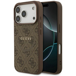 GUESS futerał do IPHONE 17 Pro kompatybilny z MagSafe GUHMP17LG4GFRW (PU 4G Ring Classic Logo) brązowy