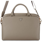 Tasche LAPTOP 15" Guess Grained Zipper Pocket Triangle Logo braun