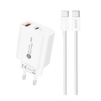 A6MaxL 20W USB-A USB-C Wandladegerät mit USB-C - USB-C 1m Kabel - weiß