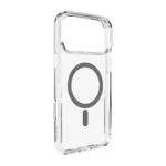 Puro Lite Mag TPU+PC Hülle kompatibel mit MagSafe für iPhone 17 Pro Max - Transparent mit grauem Ring