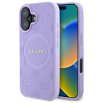 Original Handyhülle IPHONE 16 PLUS Guess Hardcase Saffiano Peony Classic Logo MagSafe (GUHMP16MPSAPSMEU) violett