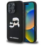 Karl Lagerfeld Silicone Double Heads Print MagSafe - Etui iPhone 16 Pro Max (czarny)