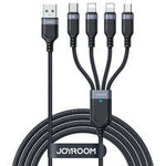 Kabel USB 4w1 USB-A - USB-C / 2 x Lightning / Micro do ładowania i transmisji danych 1.2m Joyroom S-1T4018A18 - czarny