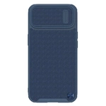 Nillkin Textured S Case für iPhone 14 Plus, gepanzerte Hülle mit Kameraabdeckung, blau
