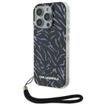 Original Handyhülle IPHONE 16 PRO Karl Lagerfeld Zebra With Cord (KLHCP16LHZBPKCCU) violett