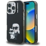 Karl Lagerfeld IML Aquarelle Karl &amp; Choupette &amp; Logo Hülle für iPhone 16 Pro Max - Schwarz