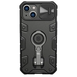 Nillkin CamShield Armor Pro Case iPhone 14 Plus Hülle gepanzerte Abdeckung mit Kameraabdeckung Ringständer schwarz