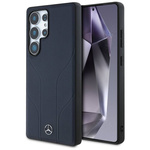 Schutzhülle SAMSUNG GALAXY S25 ULTRA Mercedes AMG Hardcase Leather Debossed Lines MagSafe navy blau
