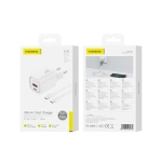 FONENG Netz-Ladegerät EU70 PD 20W 1xUSB-C + 1xUSB QC3.0 + kabel USB-C - USB-C weiss