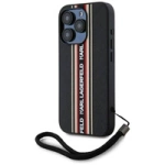 Karl Lagerfeld Saffiano Athleisure Stripes Cord iPhone 15 Pro Max Hülle - Rot