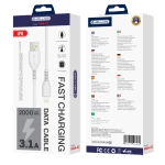 JELLICO Kabel KDS-32 Lightning USB 3.1A 2M weiss