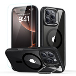 ESR CLASSIC HYBRID KICKSTAND HALOLOCK MAGSAFE & TEMPERED GLASS IPHONE 16 PRO CLEAR/BLACK