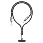 Dudao L20MAX 4in1 Kabel / Lanyard USB-A / USB-C / Lightning PD QC 65W 1.5m - Schwarz