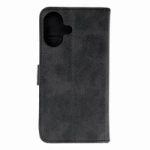 Leather Book Case für iPhone 16 – Schwarz