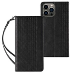 Magnet Strap Case für iPhone 12 Pro Pouch Wallet + Mini Lanyard Pendant Schwarz