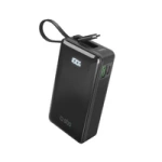Powerbank SBS 10000 mAh 20W mit integriertem USB-C-Kabel und Digitalanzeige - schwarz