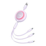 Baseus Bright Mirror 2 3in1 USB Typ A Kabel - Micro USB + Lightning + USB Typ C 3.5A 1.1m lila (CAMJ010005)
