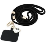 Hello Kitty Patch &amp; Kitty Kopf Charm Universal Handy-Umhängeband - Schwarz