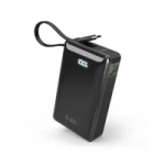 Powerbank SBS 20000 mAh 20W mit integriertem USB-C-Kabel und Digitalanzeige - schwarz