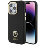 Original Handyhülle APPLE IPHONE 15 PRO MAX Guess Hardcase Silicone Logo Strass 4G (GUHCP15XM4DGPK) schwarz