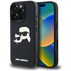 Case IPHONE 16 PRO MAX Karl Lagerfeld HC 3D Rubber Double Heads black