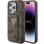 Guess Grip Stand 4G Triangle Strass case for iPhone 15 Pro Max - brown