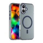 Etui Magnetic Abrasive na iPhone 17 kompatybilne z MagSafe - matowe niebieskie