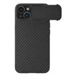 Nillkin Synthetic Fiber S Case iPhone 14 Plus case with camera cover, black