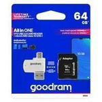 Goodram All in one 64 GB karta pamięci micro SD XC UHS-I class 10, adapter SD, czytnik kart micro SD OTG (USB, micro USB) (M1A4-0640R12)