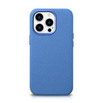 iCarer Litchi Premium Leather Case iPhone 14 Pro Magnetic Leather Case with MagSafe Light Blue (WMI14220710-LB)