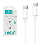 KABEL USB TYP-C DO TYP-C PD USB-C 3,6A DENMEN BIAŁY 2M D65 100W