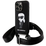 Karl Lagerfeld KLHCP15XSCBSKNK iPhone 15 Pro Max 6.7&quot; hardcase black/black Crossbody Silicone Ikonik