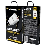 MOONX wall charger MC07 PD 33W 1xUSB-C + 1xUSB QC3.0 White