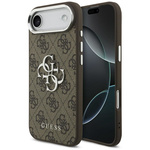 GUESS futerał do IPHONE 17 Air GUHCP17MP4G4SMCW (4G PU Leather Case with Big 4G AND Classic Logo and Silver Metal Camera Frame) brązowy