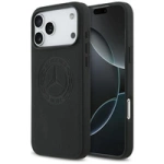 Mercedes Leather Vintage Logo MagSafe Case for iPhone 17 Pro Max - Black
