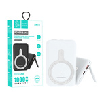 POWER BANK DENMEN BATERIA AWARYJNA 10000mAh +15W BIAŁA MAGSAFE DP18 USB + TYP-C