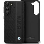 Case BMW BMHCS23M22RDPK S23+ S916 black/black hardcase Leather Textured & Stripe