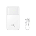 Baseus Comet Series powerbank with display 10000mAh 22.5W - white + USB-A - USB-C 0.3m cable - white