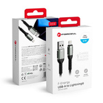 FORCELL F-ENERGY C257 kabel USB A do Lightning 2,4A 12W Cafule 2 m czarny