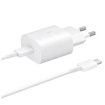 Samsung 25W EP-TA800EWE USB-C Wall Charger with Samsung EP-DA705BWE USB-C / USB-C Cable - White