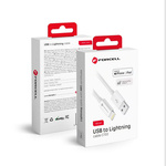 FORCELL kabel USB A do Lightning 8-pin MFi 2,4A/5V 12W C703 1m biały