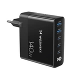 Wozinsky CGWCB 140W GaN wall charger 3 x USB-C / 2 x USB-A - black