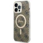 Guess IML 4G MagSafe Case for iPhone 15 Pro Max - Brown