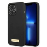 Original Case IPHONE 13 PRO Guess Hard Case Silicone Logo Plate MagSafe (GUHMP13LSPLK) black